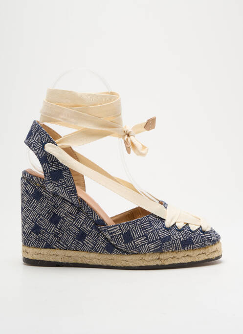 Espadrilles fermeture lacets talon de 7 à 9cm bleu CASTANER femme