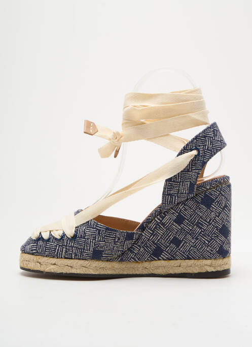 Espadrilles fermeture lacets talon de 7 à 9cm bleu CASTANER femme