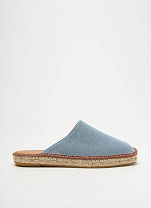 Espadrilles bout rond talon plat jusqu'à 3cm bleu clair L'ESPADRILLE DE NICOLE femme