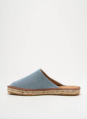 Espadrilles bout rond talon plat jusqu'à 3cm bleu clair L'ESPADRILLE DE NICOLE femme
