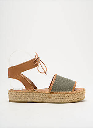 Espadrilles fermeture lacets talon de 4 à 6cm vert L'ESPADRILLE DE NICOLE femme
