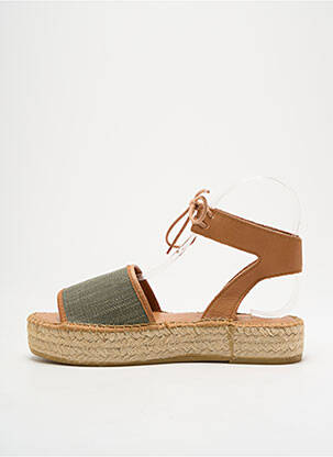 Espadrilles fermeture lacets talon de 4 à 6cm vert L'ESPADRILLE DE NICOLE femme