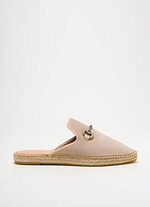 Espadrilles nubuck talon plat jusqu'à 3cm beige L'ESPADRILLE DE NICOLE femme