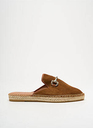 Espadrilles nubuck talon plat jusqu'à 3cm marron L'ESPADRILLE DE NICOLE femme