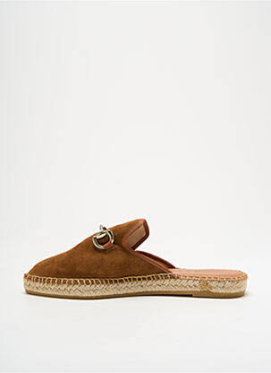 Espadrilles nubuck talon plat jusqu'à 3cm marron L'ESPADRILLE DE NICOLE femme