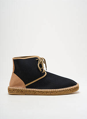 Espadrilles fermeture lacets bout rond noir LORMY homme