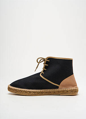 Espadrilles fermeture lacets bout rond noir LORMY homme