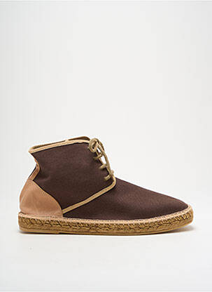 Espadrilles fermeture lacets bout rond marron LORMY homme