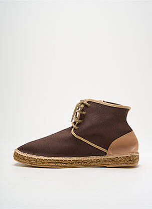 Espadrilles fermeture lacets bout rond marron LORMY homme