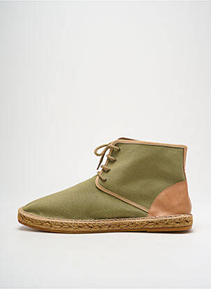 Espadrilles fermeture lacets bout rond vert LORMY homme