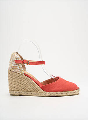 Espadrilles bout rond talon de 7 à 9cm orange CASTANER femme