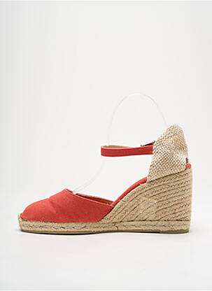 Espadrilles bout rond talon de 7 à 9cm orange CASTANER femme
