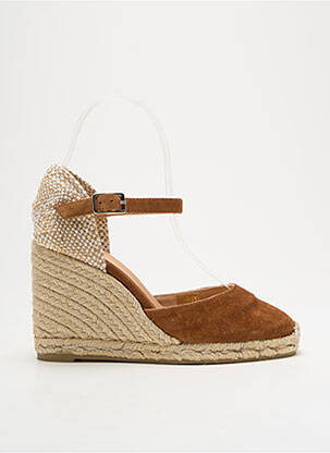 Espadrilles nubuck talon de 7 à 9cm marron CASTANER femme