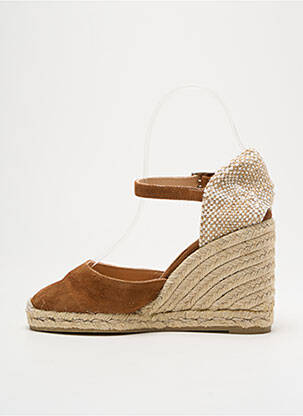 Espadrilles nubuck talon de 7 à 9cm marron CASTANER femme