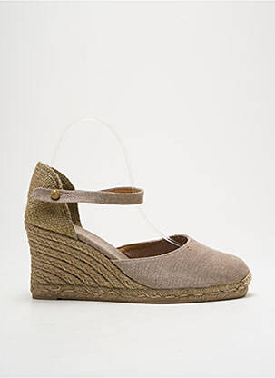 Espadrilles bout rond talon de 7 à 9cm gris CASTANER femme