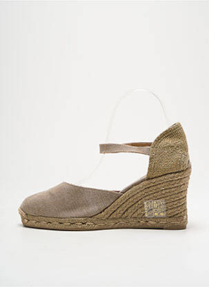 Espadrilles bout rond talon de 7 à 9cm gris CASTANER femme
