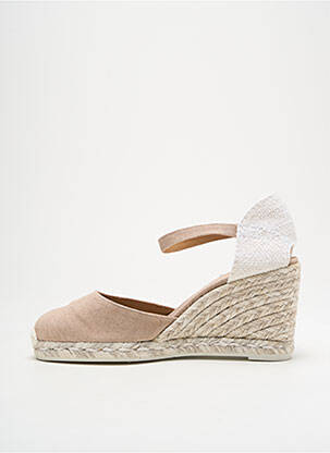 Espadrilles bout rond talon de 7 à 9cm beige CASTANER femme