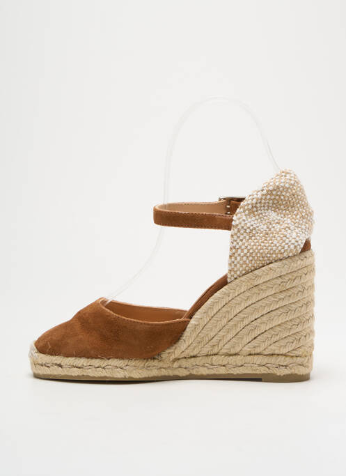 Espadrilles nubuck talon de 7 à 9cm marron CASTANER femme
