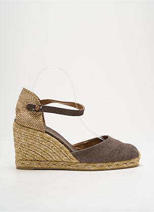 Espadrilles bout rond talon de 7 à 9cm marron CASTANER femme