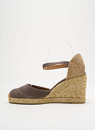 Espadrilles bout rond talon de 7 à 9cm marron CASTANER femme