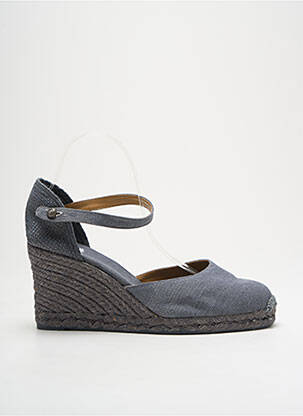 Espadrilles bout rond talon de 7 à 9cm gris CASTANER femme