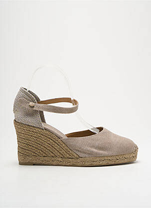 Espadrilles bout rond talon de 7 à 9cm gris CASTANER femme