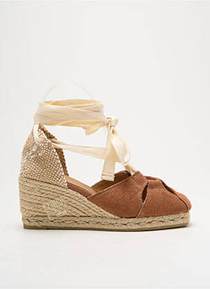 Espadrilles fermeture lacets talon de 4 à 6cm marron CASTANER femme