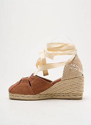 Espadrilles fermeture lacets talon de 4 à 6cm marron CASTANER femme