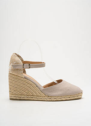 Espadrilles bout rond talon de 7 à 9cm beige CASTANER femme