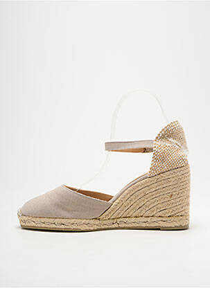 Espadrilles bout rond talon de 7 à 9cm beige CASTANER femme
