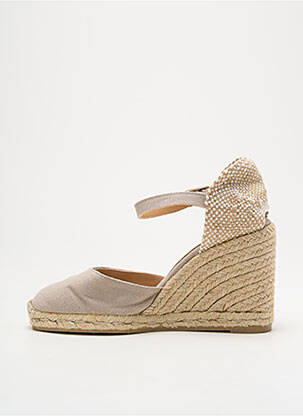 Espadrilles fermeture boucle(s) talon de 7 à 9cm beige CASTANER femme