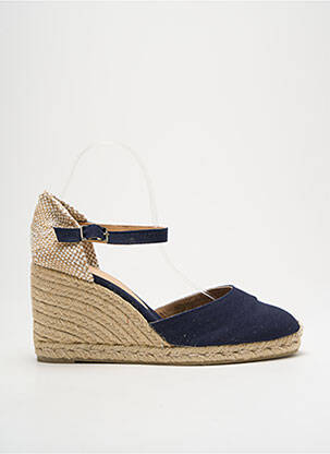 Espadrilles bout rond talon de 7 à 9cm bleu CASTANER femme