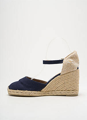 Espadrilles bout rond talon de 7 à 9cm bleu CASTANER femme