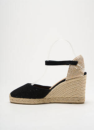 Espadrilles bout rond talon de 7 à 9cm noir CASTANER femme