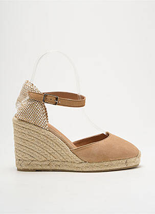 Espadrilles nubuck talon de 7 à 9cm beige CASTANER femme