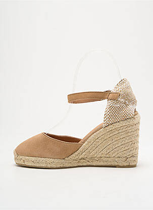 Espadrilles nubuck talon de 7 à 9cm beige CASTANER femme