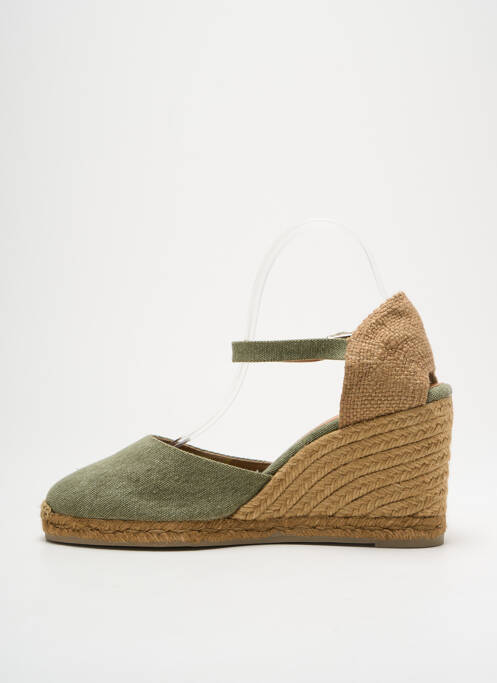 Espadrilles bout rond talon de 7 à 9cm vert CASTANER femme