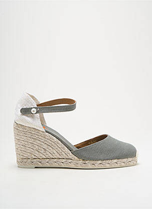 Espadrilles bout rond talon de 7 à 9cm gris CASTANER femme