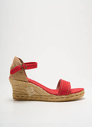 Espadrilles fermeture boucle(s) talon de 4 à 6cm rouge NICOLE femme