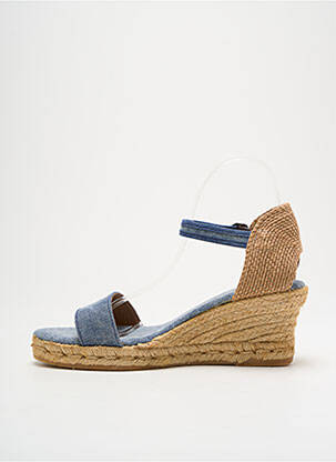 Espadrilles fermeture boucle(s) talon de 4 à 6cm bleu NICOLE femme