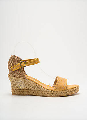 Espadrilles fermeture boucle(s) talon de 4 à 6cm jaune NICOLE femme