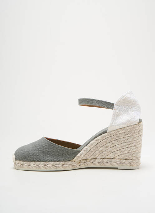 Espadrilles bout rond talon de 7 à 9cm gris CASTANER femme