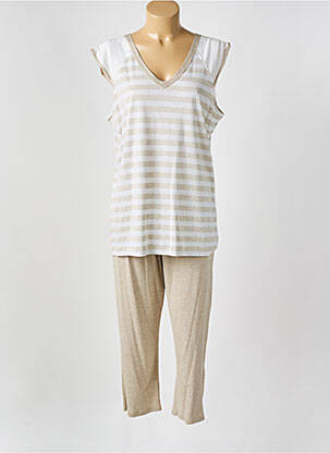 Pyjama col v beige LES FLANEUSES femme