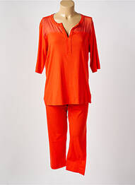 Pyjama col v orange PLUTO femme