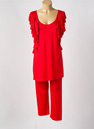 Pyjama manches courtes rouge PLUTO femme