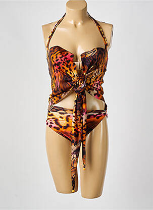 Tankini bretelles élastiquées marron NICOLE OLIVIER femme