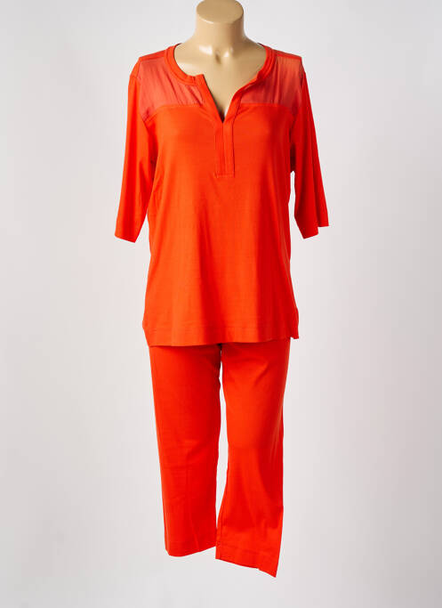 Pyjama col v orange PLUTO femme