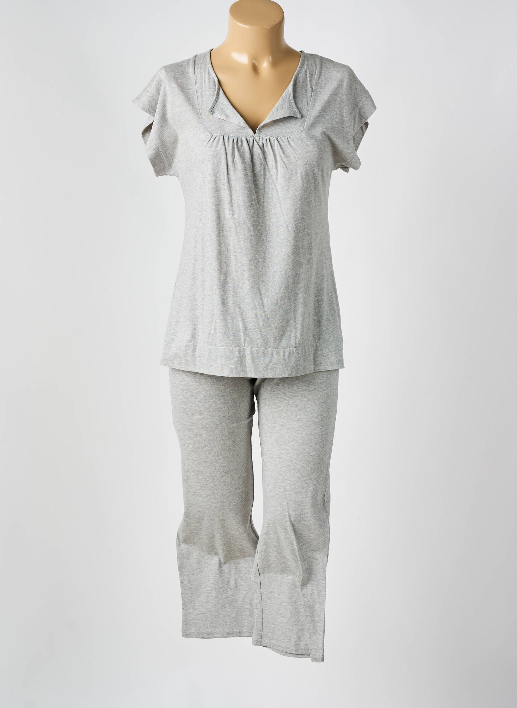 Pyjama Manches Courtes Gris Le Chat Femme 2527978-gris00 Modz