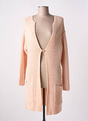 Gilet manches longues fermeture boutonnée sur le devant rose LE CHAT femme