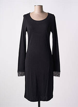 Robe mi-longue manches longues manches longues noir SUGGEST femme